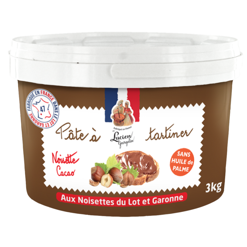 Haselnuss-Kakao-Aufstrich - Pâte à tartiner - 3Kg ohne Palmöl